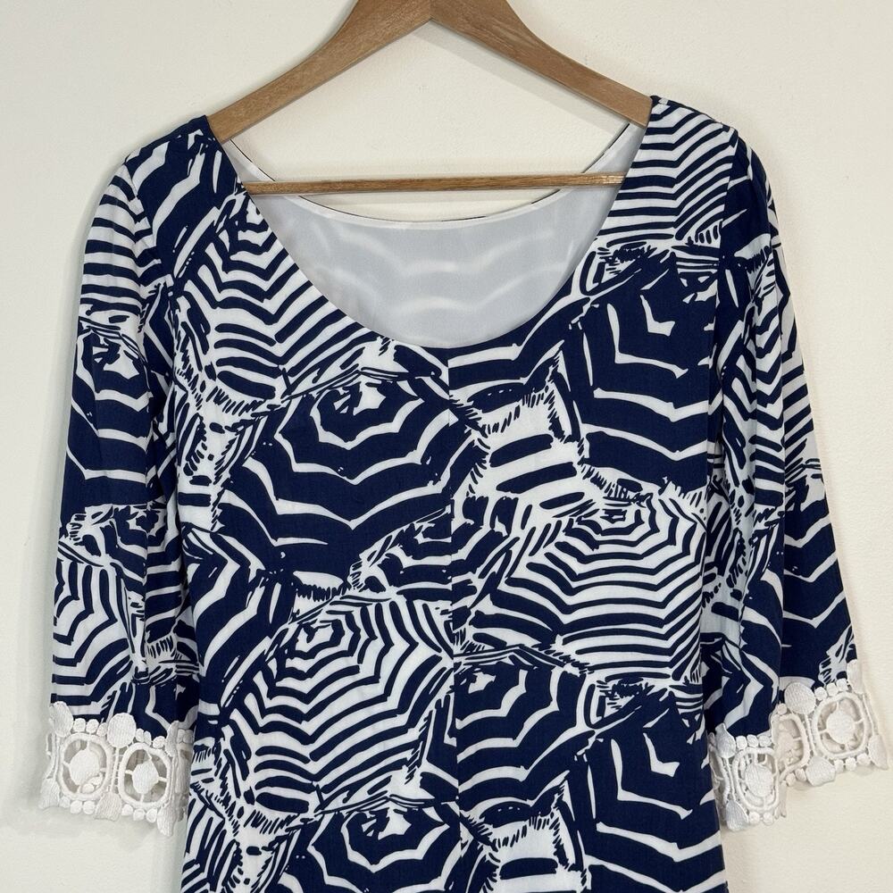 Lilly Pulitzer Harbour Tunic Dress Size S Oh Cabana Boy Bright Navy Crochet - Picture 7 of 10